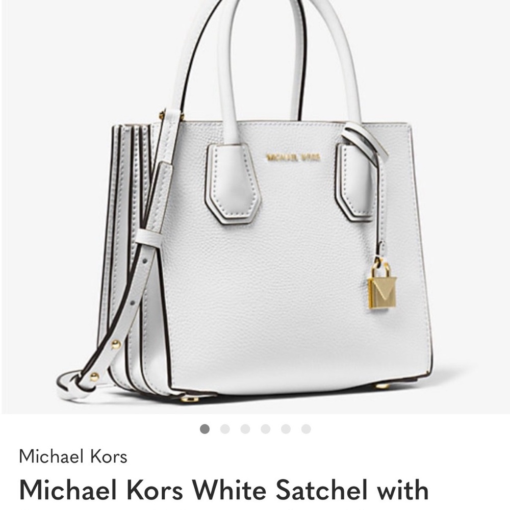 Michael Kors White and Black Satchel